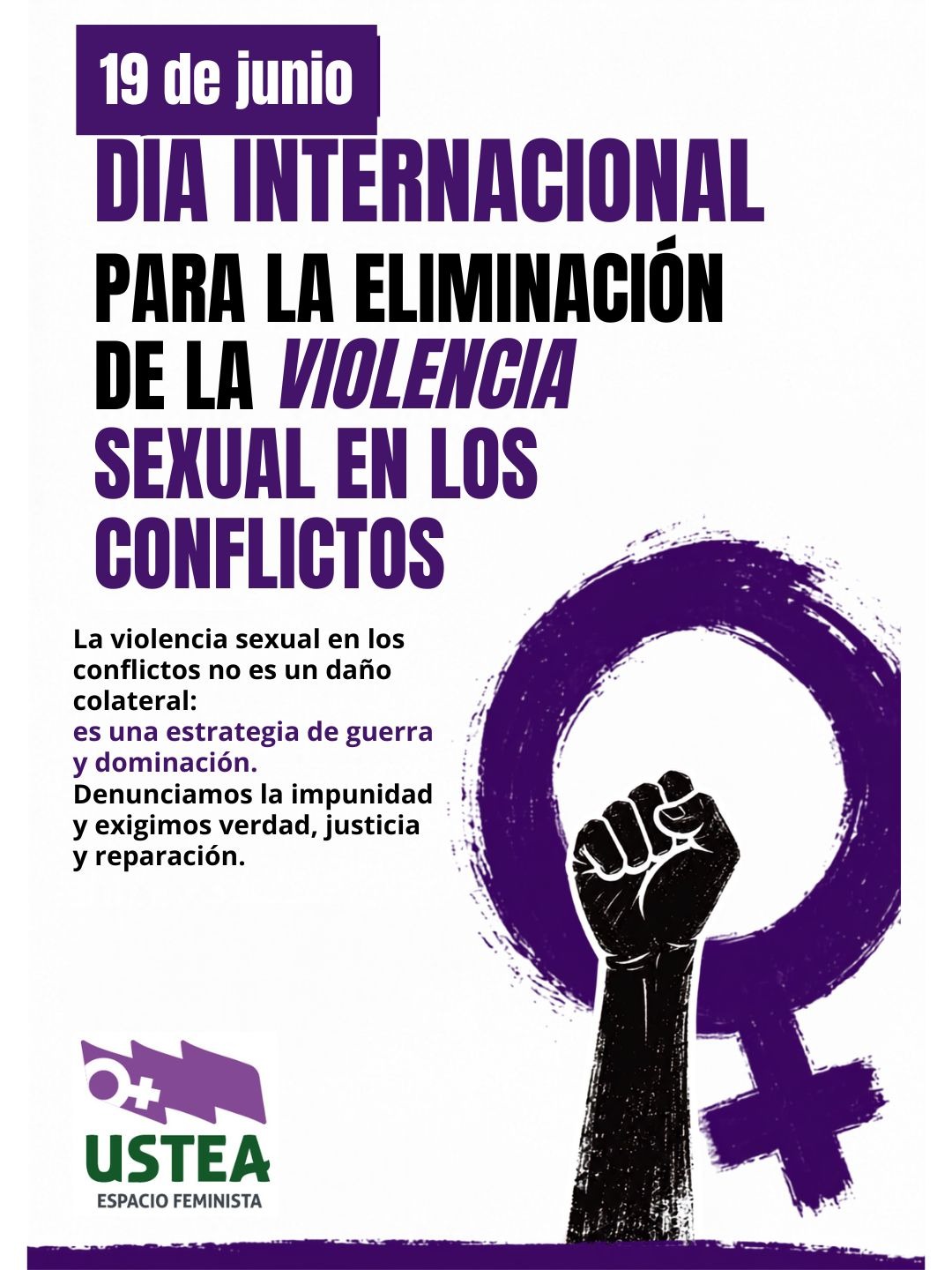 19 de junio: Día Internacional para la Eliminación de la Violencia Sexual en los Conflictos